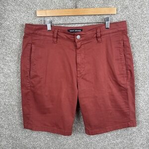 Mavi Simon 9" Shorts Mens 36 Red Chino Pockets Stretch Soft Flat Front‎